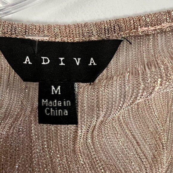 ADIVA Women's Layered V-Neck Blush Metallic Top Size Medium - Picture 8 of 9